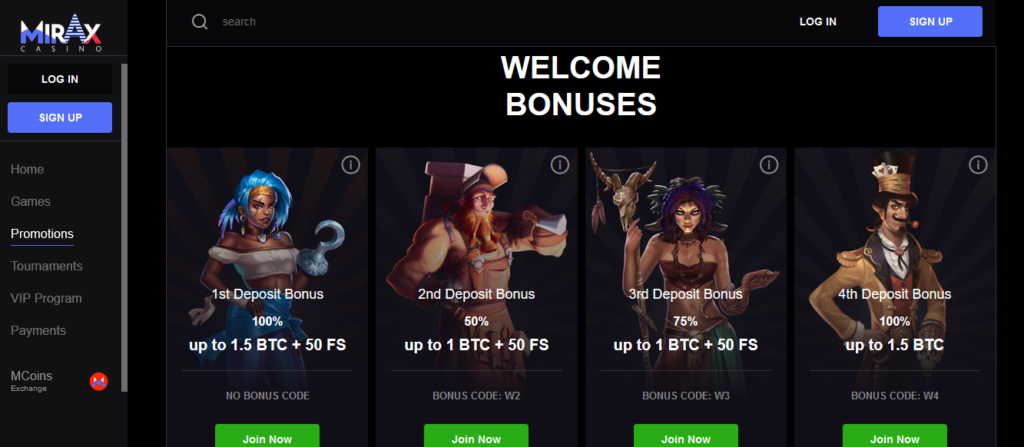 Claim A Mirax Casino Bonus