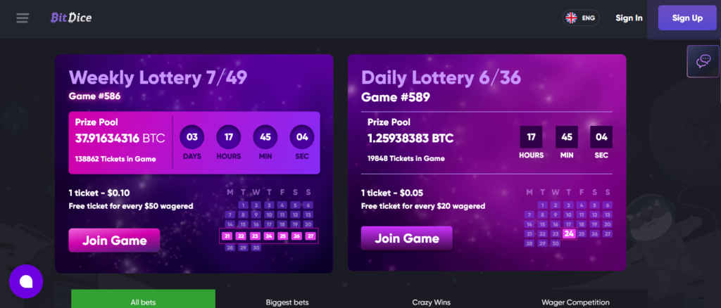 Play The BitDice Lottery Game