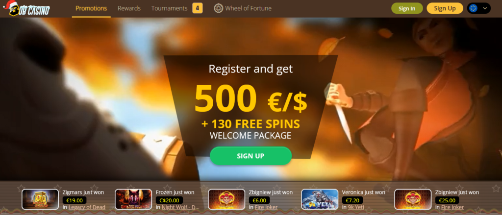Claim A Bob Casino Bonus Up To €/$500 + 130 Spins