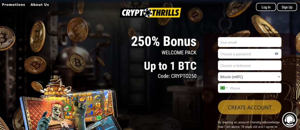 CryptoThrills Casino 1BTC Bonus
