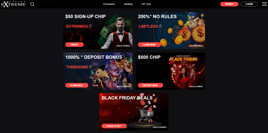 Extreme Casino Bonus and Promotions