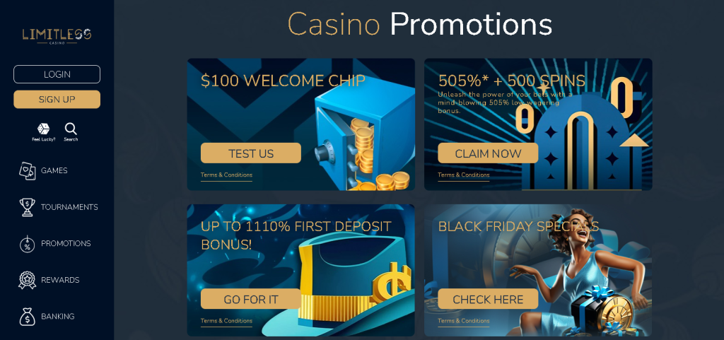 limitless casino bonus code and no deposit bonus