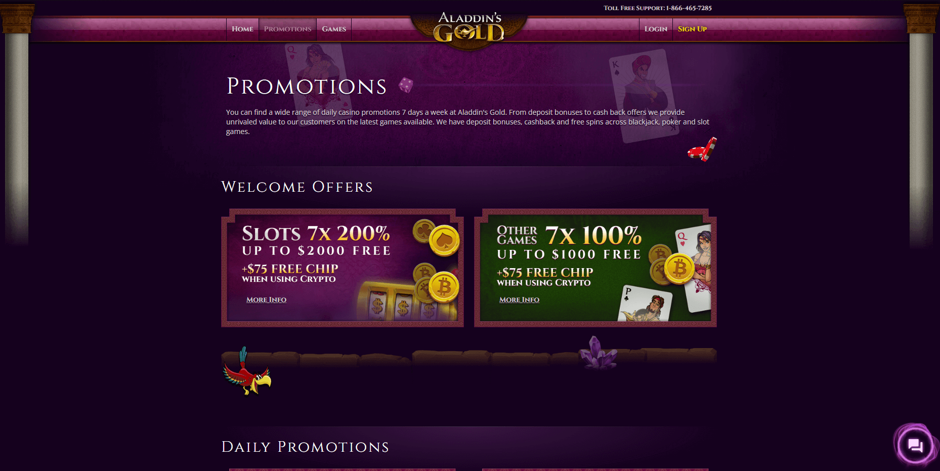Aladdins Gold Promotions